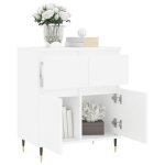 Enfilade de rangement blanc - lemon� buffet bas blanc - 60x35x70cm - bois ding�nierie 986 - soldes