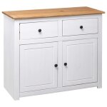 Enfilade de rangement blanc - lemon� buffet bas blanc - 93x40x80cm pin gamme panama 672 - soldes