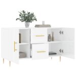 Enfilade de rangement blanc - lemon� buffet bas - blanc brillant - 100x36x60cm - bois ding�nierie 135 ...