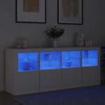 Enfilade de rangement blanc - lemon� buffet avec lumi�res led - meuble de salon - blanc - 163x37x67cm ...