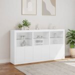 Enfilade de rangement blanc - lemon� buffet avec lumi�res led - meuble de salon - blanc - 1815x37x100cm ...