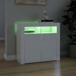 Enfilade de rangement blanc - lemon� buffet avec lumi�res led - meuble de salon - blanc brillant - 80x35x75cm ...
