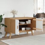 Enfilade de rangement blanc - lemon� buffet olden - blanc - et marron 114x43x735cm - bois massif de pin ...