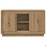 Enfilade de rangement brun - lemon� buffet bas - ch�ne artisanal - 102x35x60cm - bois ding�nierie 810 ...