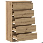 Enfilade de rangement brun - lemon� commode - ch�ne artisanal - 60x36x103cm - bois ding�nierie 711 - ...