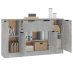 Enfilade de rangement gris - lemon� buffets 3 pcs - meuble de salon - gris b�ton - bois ding�nierie 502 ...
