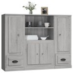 Enfilade de rangement gris - lemon� buffets 3 pcs - meuble de salon - sonoma gris - bois ding�nierie ...