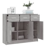 Enfilade de rangement gris - lemon� buffet bas - sonoma gris - 91x28x75cm - bois ding�nierie 161 - soldes ...