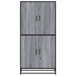 Enfilade de rangement gris - lemon� buffet haut multi - rangements - sonoma gris - 68x35x139cm - bois ...