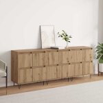 Enfilade de rangement marron - lemon� buffets 3 pcs - meuble de salon - ch�ne artisanal - 180x35x70cm ...