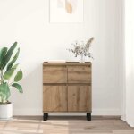 Enfilade de rangement marron - lemon� buffet bas - ch�ne artisanal - 60x35x70cm - bois ding�nierie et ...