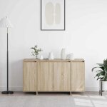 Enfilade de rangement marron - lemon� buffet bas - ch�ne sonoma - 135x41x75cm - bois ding�nierie 194 ...