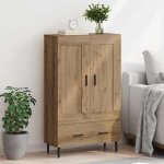 Enfilade de rangement marron - lemon� haut armoire avec tiroir - ch�ne artisanal - 695x31x115cm 293 - ...