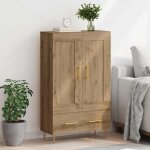 Enfilade de rangement marron - lemon� haut armoire avec tiroir - ch�ne artisanal - 695x31x115cm 582 - ...