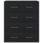 Enfilade de rangement noir - lemon� buffet avec 4 tiroirs - 60x305x71cm noir 249 - soldes
