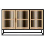 Enfilade de rangement noir - lemon� buffet bas - noir - 105x30x65cm - bois ding�nierie 946 - soldes