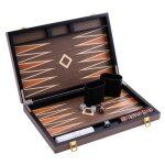 Engelhart - 250546 - backgammon de luxe - 15 pouces - plaqu en ronces de noyer et vernis