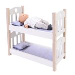 Lits superposs - engelhart - 606010 - bois massif - 2 places - gris et blanc