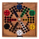 Engelhart - jeu de ludo dans un coffret en bois ? version des petits chevaux ? jeu du dada ? jeu en bois ...