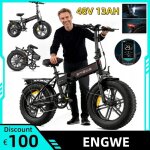 Engwe v�lo �lectrique tout terrain 20 pouces 48 v 13 ah fat bike pour femmes / hommes noir