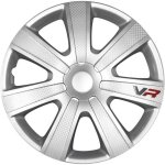 Enjoliveurs 13p - 4racing - carbon look - couleur argent - lot de 4 - diam�tre 13 pouces