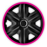 Enjoliveurs de roues fast lux noir - rose 14 lot de 4 pi�ces