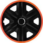Enjoliveurs de roue pour jantes en acier nrm fast lux jeu de 4 enjoliveurs bicolores abs noir - orange ...