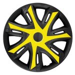 Enjoliveurs de roue pour jantes en acier nrm n - power jeu de 4 enjoliveurs bicoloree plastique abs (jaune ...