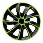 Enjoliveurs de roue - set complet de 4 pices - nrm stig extra - noir et vert - 16 pouces