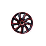 Enjoliveurs de roue - set complet de 4 pices - nrm stig extra - rouge et noir - 15 pouces