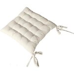 Enjoy home galette de chaise pique coton ecru 38 x 38 cm