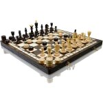 Jeu de société - Énorme - Échiquier et jeu de dames en bois - pièces déchecs en charme - 50cm Jeu de société - Énorme - Échiquier et jeu de dames en bois - pièces déchecs en charme - 50cm