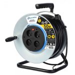 Enrouleur de cble lectrique - electraline - ho5vvf 3g1. 5 - 50 m - 4 prises - mtal