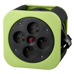 Enrouleur m�nager - gao - 4p + t - vert anis - 12 m�tres - 1 prise