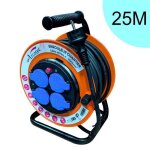 Enrouleur pro de chantier 3g1. 5 25m ip44 platine fixe (anti twist) - c�ble h07rn - f - 4 prises 16a ...