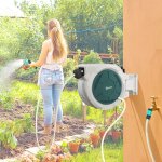 Enrouleur tuyau arrosage mural 30 m x � 15 mm d�vidoir automatique de tuyaux deau r�tractable automatique ...