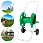 Enrouleur de tuyau darrosage 1 / 2 - vert - 50 m - sans tuyau - pour jardin camping balcon
