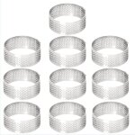 Ensemble de 10 cercles � p�tisserie en acier inoxydable - diam�tre 5centim�tre - avec le cercle de cocom ...