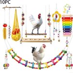 Ensemble de 10 jouets pour poules - jouets - accessoires pour poules - xylophone pour poules - miroirs ...