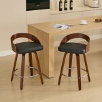 Ensemble de 2 chaises - tabourets de bar pivotants � dossier - hauteur dassise 63 cm - noir