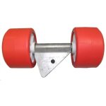 Ensemble 2 galets rouges 120 mm avec support en v ? remorque & camping - car