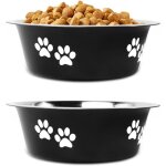 Ensemble de 2 gamelles sur�lev�es en acier inoxydable pour chien - gamelles pour nourriture et eau avec ...