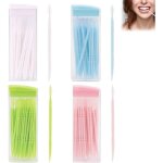 Ensemble de 200 cure - dents jetables en plastique  double extrmitcure - dents interdentaires