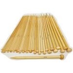 Ensemble de 32 aiguilles  tricoter en bambou - 16 paires d?aiguilles en bois avec tui de rangement ...