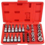 Ensemble de 34 douilles torx robuste douille torx femelle coffret douille embout outils mecanique automobile ...