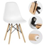 Ensemble de 4 chaises longues contemporaines blanches bul pour salle  manger - lot de 4