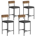 Ensemble de 4 tabourets de bar chaise de bar avec dossier et assis rembourr� avec repose - pied en similicuir ...