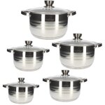 Marmites - cheffinger - 16 / 18 / 20 / 22 / 24 cm - acier inoxydable - couvercles en verre - tous feux ...