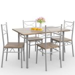 Ensemble 5 pi�ces paul ch�ne 1 table 4 chaises m�tal laqu� cuisine ensemble table et chaises pour salle ...
