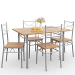 Ensemble 5 pi�ces paul h�tre 1 table 4 chaises m�tal laqu� cuisine ensemble table et chaises pour salle ...